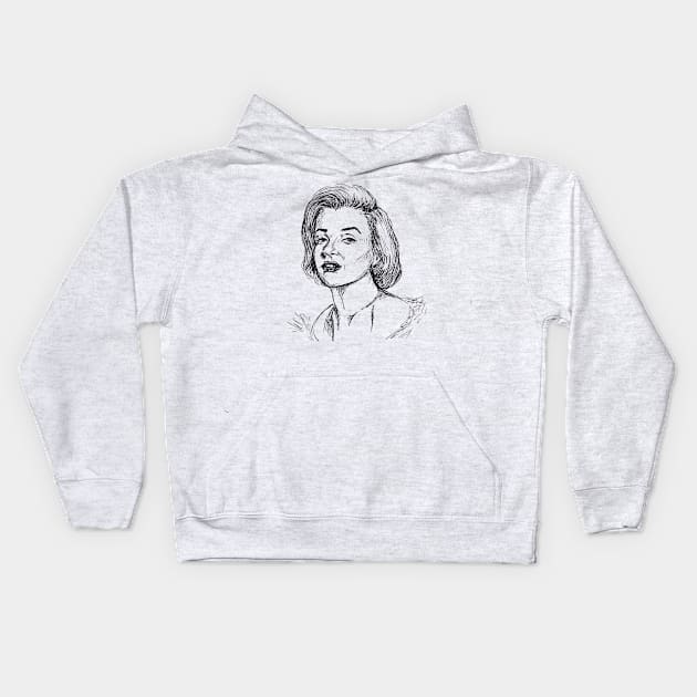 Marilyn Monroe Portrait Kids Hoodie by rachelsfinelines